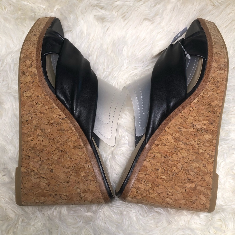 Black Twist-Knot Slide Wedges size 9 NWT - Picture 11 of 16